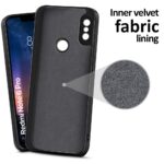 Ultra Slim Soft Rubberised Back Cover Case for Redmi Note 6 Pro | Inner Velvet Fabric Lining | Matte Silicone Flexible Camera Protection Back Case - Black - Image 2