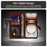 Shock Proof Flip Cover Back Case for Oppo Reno 12 Pro 5G | Magnetic Wallet Leather Case with Stand - Image 4