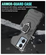 kelpuj Shock Proof Back Case Mobile Cover for Motorola Moto Edge 50 Fusion 5G | Moto Edge G96 Fusion 5G Back Cover Case (Tough Armor | Hybrid PC + TPU | Ring Holder & in-Built Kickstand | Black) - Image 8