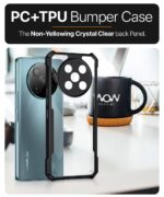 Shock Proof Clear Protective Back Case for Lava Agni 2 5G - AirEDGE Technology | 360 Degree Camera Protection | Transparent Hybrid Back Case Mobile Cover - Black - Image 4