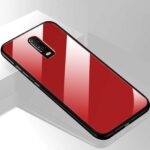 Luxury Mirror Bumper Back Tempered Glass Case [ Anti Slip ] Super Slim [Flexible] All Angle Protection Full Mirror View Back Lightweight Matte Soft Back Case Cover for Oneplus 6T - Red - Image 5
