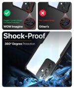 kelpuj Shock Proof Clear Protective Back Case for Samsung Galaxy A35 5G | Galaxy A55 5G- AirEDGE Technology | 360 Degree Camera Protection | Transparent Hybrid Mobile Cover - Black - Image 6