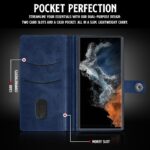 Shock Proof Flip Cover Back Case for Samsung Galaxy S22 Ultra | Magnetic Wallet Leather Case with Stand - Image 3
