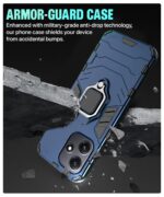 Shock Proof Back Case Mobile Cover for Mi Redmi 12 5G | Redmi 12 4G | Poco M6 Pro 5G | Back Cover Case (Tough Armor | Hybrid PC + TPU | Ring Holder & in-Built Kickstand | Blue) - Image 8