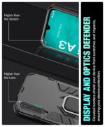 Shock Proof Back Case Mobile Cover for Xiaomi Mi A3 (Armor | Hybrid PC + TPU | Full Protection with Ring Holder Kickstand | Carbon Black) - Image 8