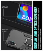Shockproof Back Case Mobile Cover for Samsung Galaxy M02 (Armor | Hybrid PC + TPU | Full Protection with Ring Holder Kickstand | Carbon Black) - Image 5
