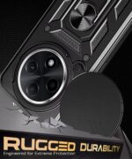 Tough Armor Bumper Mobile Back Case for Oppo F27 Pro Plus 5G | Sliding Camera Shield Cover | Shock Proof 360? Protection | Hybrid PC + TPU | Ring Holder with Kickstand ? Black - Image 6