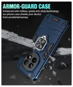 Shock Proof Back Case Mobile Cover for Realme P2 Pro 5G | Back Cover Case (Tough Armor | Hybrid PC + TPU | Ring Holder & in-Built Kickstand | Blue) - Image 6