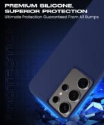 Slim Frameless Back Cover for Samsung Galaxy S24 Ultra 5G | Ultra Thin Lightweight Design & Camera Protection | Soft Matte Silicone Flexible Mobile Case (Blue) - Image 5