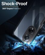 Shock Proof Clear Protective Back Case for Oppo F23 5G - AirEDGE Technology | 360 Degree Camera Protection | Transparent Hybrid Back Case Mobile Cover - Black - Image 3