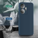 kelpuj Back Cover for Itel P55 Plus 4G | Ultra Slim Soft Rubberised Case | Inner Velvet Fabric Lining | Matte Silicone Flexible Mobile Case | Camera Protection - Blue - Image 6