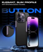 Slim Frameless Back Cover for iPhone 14 Pro Max | Ultra Thin Lightweight Design & Camera Protection | Soft Matte Silicone Flexible Mobile Case (Black) - Image 6