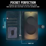 Shock Proof Flip Cover Back Case for Samsung Galaxy S25 Ultra 5G | Magnetic Wallet Leather Case with Stand - Image 3