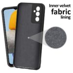 Slim Ultra Soft Rubberised Back Cover for Samsung Galaxy F13 | M13 4G | Inner Velvet Fabric Lining | Matte Silicone Flexible Camera Protection Back Case - Black - Image 4