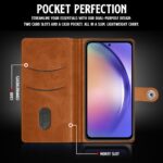 Shock Proof Flip Cover Back Case for Samsung Galaxy A54 5G | Magnetic Wallet Leather Case with Stand - Image 6