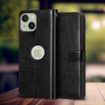 Shock Proof Flip Cover Back Case for Iphone 15 | Magnetic Wallet Leather Case with Stand - Image 2