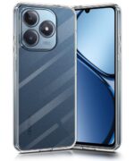 Transparent Back Cover Case Compatible with Realme Narzo N63 & Realme C63 Shockproof TPU Silicone Mobile Cover with Raised Bumps for Full Body & Camera Protection Clear/Transparent - Image 3