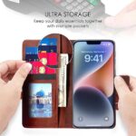Shock Proof Flip Cover Back Case for Apple Iphone 14 | Magnetic Wallet Leather Case with Stand - Image 3