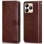 Shock Proof Flip Cover Back Case for Realme Narzo N53 | Magnetic Wallet Leather Case with Stand