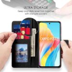 Shock Proof Flip Cover Back Case for Oppo F23 5G | Magnetic Wallet Leather Case with Stand - Image 4