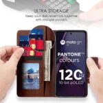 Shock Proof Flip Cover Back Case for Motorola Moto G84 5G | Magnetic Wallet Leather Case with Stand - Image 4