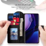 Shock Proof Flip Cover Back Case for Motorola Moto Edge 40 5G | Magnetic Wallet Leather Case with Stand - Image 3