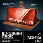 Shock Proof Flip Cover Back Case for Samsung Galaxy M36 5G | Magnetic Wallet Leather Case with Stand - Image 8