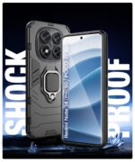 Shock Proof Back Case Mobile Cover for Redmi Note 14 Pro 5G | Poco X7 5G | Back Cover Case (Tough Armor | Hybrid PC + TPU | Ring Holder & in-Built Kickstand | Black) - Image 4