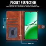 Shock Proof Flip Cover Back Case for Oppo F27 5G | Magnetic Wallet Leather Case with Stand - Image 4