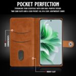 Shock Proof Flip Cover Back Case for Oppo Reno 11 5G | Magnetic Wallet Leather Case with Stand - Image 6