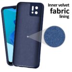 Ultra Slim Soft Rubberised Back Case Cover for Oppo A16k | Inner Velvet Fabric Lining | Matte Silicone Flexible Camera Protection Back Case for Oppo A16k - Blue - Image 3