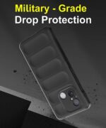 Ultimate Silicon Back Cover Case for Xiaomi Redmi 12C | Poco C55 | Military Grade Drop Protection Shockproof Bumper | Anti-Slip Grip | Scratch Proof Micro-Fibre Cloth Inside (Pitch Black) - Image 4