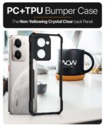 kelpuj Shock Proof Clear Protective Back Case for Realme P3 Ultra 5G - AirEDGE Technology | 360 Degree Camera Protection | Transparent Hybrid Back Case Mobile Cover - Black - Image 6