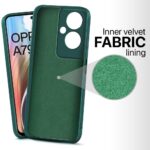Back Cover for Oppo A79 5G | Ultra Slim Soft Rubberised Case | Inner Velvet Fabric Lining | Matte Silicone Flexible Mobile Case | Camera Protection - Green - Image 4