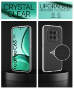 Transparent Back Cover Case Compatible with Realme C63 5G Shockproof TPU Silicone Mobile Cover with Raised Bumps for Full Body & Camera Protection Clear/Transparent - Image 4