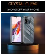 Ultra-Hybrid Clear Back Case Cover Designed for Redmi 12C | Poco C55 | Sleek Hard Back | Non-Yellowing | Cushion Edge Technology Shockproof Drop & Camera Protection Bump Transparent - Image 3