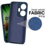 kelpuj Back Cover for Itel P55 Plus 4G | Ultra Slim Soft Rubberised Case | Inner Velvet Fabric Lining | Matte Silicone Flexible Mobile Case | Camera Protection - Blue - Image 4