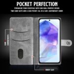 Shock Proof Flip Cover Back Case for Samsung Galaxy A55 5G | Magnetic Wallet Leather Case with Stand - Image 6
