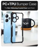 Shock Proof Clear Protective Back Case for Infinix Hot 30i - AirEDGE Technology | 360 Degree Camera Protection | Transparent Hybrid Back Case Mobile Cover - Black - Image 4