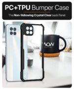 Shock Proof Clear Back Case Mobile Cover for Oppo F17 (Hard | Hybrid PC + TPU | Full Armour Device & Camera Protection | Black) - Image 4