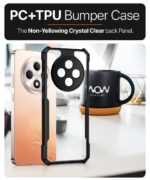 Shock Proof Clear Protective Back Case for Oppo F27 5G - AirEDGE Technology | 360 Degree Camera Protection | Transparent Hybrid Back Case Mobile Cover - Black - Image 5