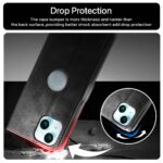 Shock Proof Flip Cover Back Case for Apple Iphone 15 Plus | Magnetic Wallet Leather Case with Stand - Image 5