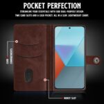 Shock Proof Flip Cover Back Case for Xiaomi Mi Redmi Note 13 Pro 5G | Magnetic Wallet Leather Case with Stand - Image 6