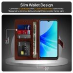 Shock Proof Flip Cover Back Case for Oppo A57 | Magnetic Wallet Leather Case with Stand - Image 3