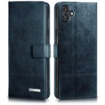 Shock Proof Flip Cover Back Case for Samsung Galaxy M13 5G | Magnetic Wallet Leather Case with Stand