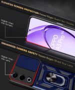 Tough Armor Bumper Mobile Back Case for Oppo A3 Pro 5G | Oppo K12x 5G | Sliding Camera Shield Cover | Shock Proof 360? Protection | Hybrid PC + TPU | Ring Holder with Kickstand ? Blue - Image 8