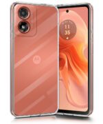 kelpuj Crystal Clear Transparent Back Case Cover for Motorola Moto G04 | Moto G04s | Full Device & Camera Protection Shockproof TPU | Flexible Silicone Back Cover Case Transparent - Image 4