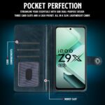 Shock Proof Flip Cover Back Case for Iqoo Z9X 5G | Magnetic Wallet Leather Case with Stand - Image 6