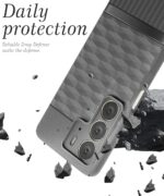 Back Cover for Realme C75 5G | C73 5G | Realme Narzo 80 Lite 5G with Hexa Cube Design | Ultra Slim Soft Rubberised Case | Inner Velvet Fabric | Matte Silicone Flexible Mobile Case - Grey - Image 4