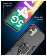 Shock Proof Back Case Mobile Cover for Samsung Galaxy F14 5G | Bumper Back Cover Case (Tough Armor | Hybrid PC + TPU | Full Protection with Ring Holder & in-Built Kickstand | Black) - Image 5